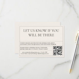 Cartão RSVP Casamento Clássico Vintage de Luxo Elegante em Fot
