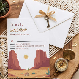 Cartão RSVP Casamento Clássico Viral Boho Deserto de Terracota