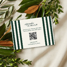 Casamento Código QR com Listra Verde Clássica