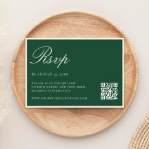 Casamento Código QR Dinheiro Antigo Verde Elegante