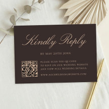Casamento Código QR Marrom Elegante