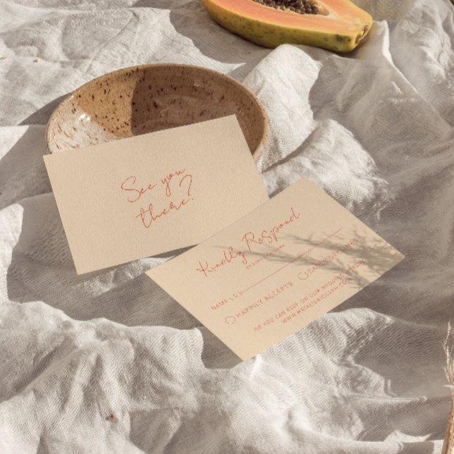 Cartão RSVP Casamento Colorido com Retros Brancos Modernos (Criador carregado)