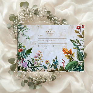 Cartão RSVP Casamento Colorido de Bagas Botânicas