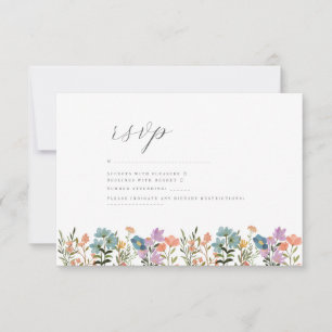 Cartão RSVP Casamento Colorido de Cor-de-Água do Jardim Blus W