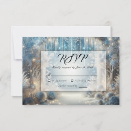 Cartão RSVP Casamento com a Floresta de Neve