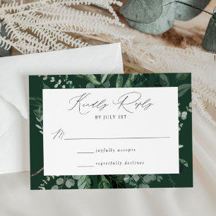 Cartão RSVP Casamento com Abundante Verdor