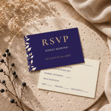 Casamento com Borda Botânica Azul Elegante
