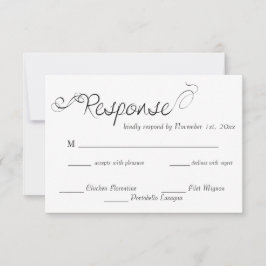 Cartão RSVP Casamento com Caligrafia Elegante