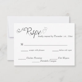 Cartão RSVP Casamento com Caligrafia Elegante