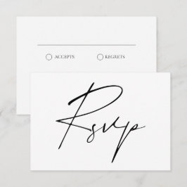 Cartão RSVP Casamento com Caligrafia Mínima Moderna