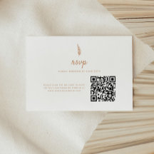 Casamento com Código QR de Folha Bege Minimalista