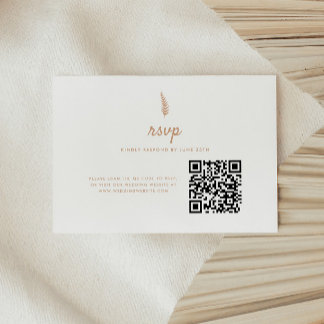 Cartão RSVP Casamento com Código QR de Folha de Cerca Moderna 