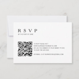 Cartão RSVP Casamento com Código QR de Foto Simples Moderno