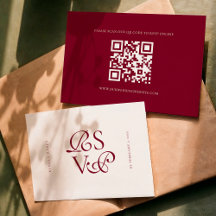 Casamento com Código QR em Script Burgundy Profund