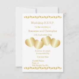 Cartão RSVP Casamento com cores Douradas Design