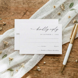 Cartão RSVP Casamento com Escrita à Mão Simples e Elegante