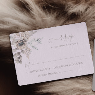 Cartão RSVP Casamento com Flor de Aquarela de Pastel Primavera