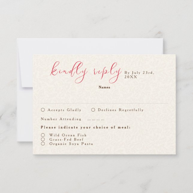 Cartão RSVP Casamento com Flor de Prado Amarelo primavera da M (Frente)