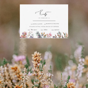Cartão RSVP Casamento com Folhagem Floral Nativa Australiana