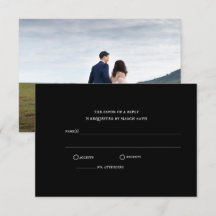 Casamento com Foto Clássica Preta Moderna