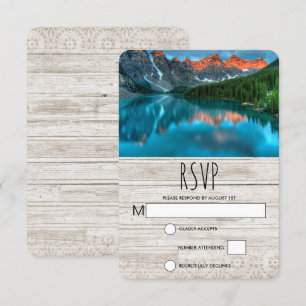 Cartão RSVP Casamento com Fotografia em Paisagem Cênica de Mo