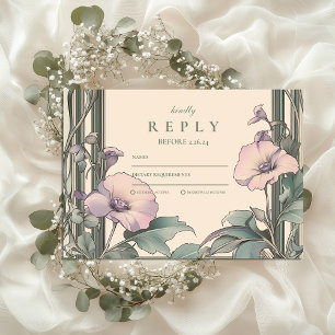Cartão RSVP Casamento com Frame de Lavanda