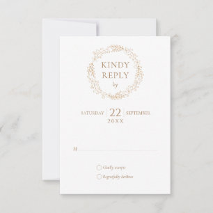 Cartão RSVP Casamento com Grinalda de Louro Moderna