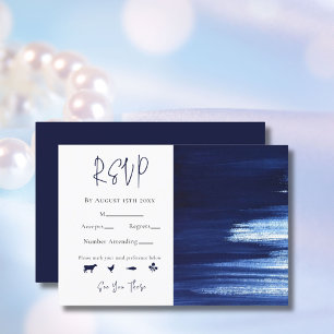 Cartão RSVP Casamento com Lavagem de Tinta Aquarela Branca e A