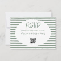 Casamento com Listras Brancas Verde Oliva Vintage