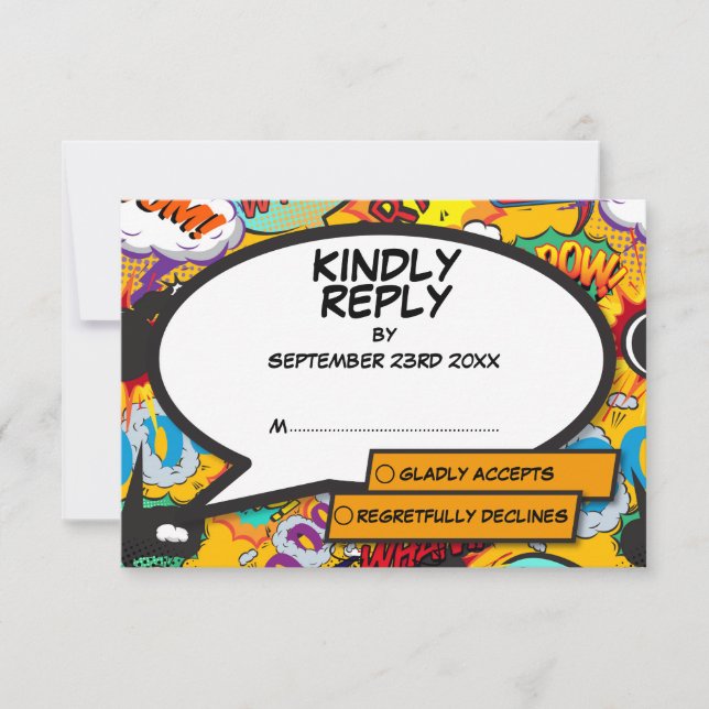 Cartão RSVP Casamento com o Livro Quântico Moderno (Frente)