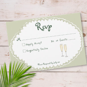Cartão RSVP Casamento com Palmeira Solar Chic Costeira