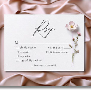 Cartão RSVP Casamento com Pastel Selvagens Moderno Pressionado