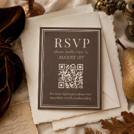 Cartão RSVP Casamento com QR Code Colheita de Família