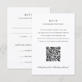 Cartão RSVP Casamento com QR Code Neutro Moderno e Elegante