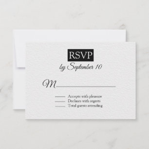 Cartão RSVP Casamento contemporâneo chique