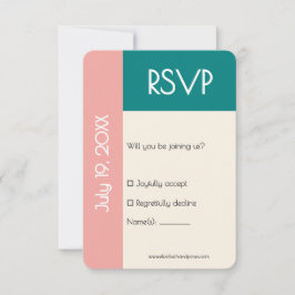 Cartão RSVP Casamento Contemporâneo Moderno Verde Água Transfo