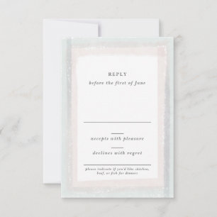 Cartão RSVP Casamento Cor de Água Rosa e Azul