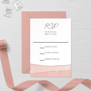 Cartão RSVP Casamento Cor-de-Rosa Ombre Blush