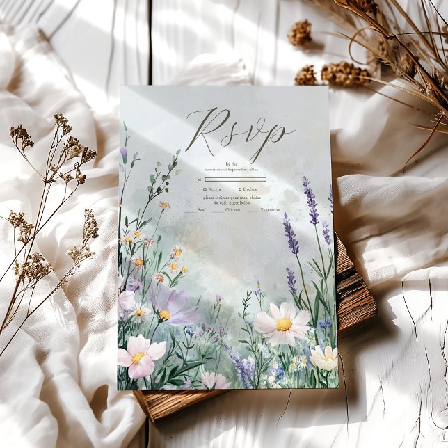 Cartão RSVP Casamento Cor-de-rosa-pincel Elegante (Criador carregado)