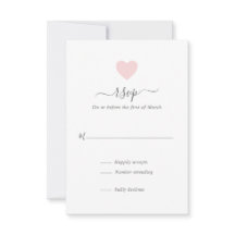 Casamento Coração Rosa Simples Moderno