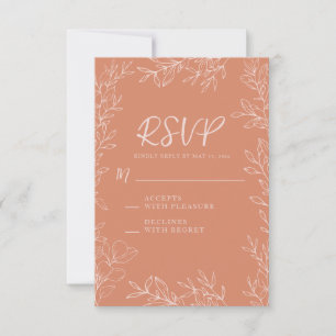 Cartão RSVP Casamento Corado de Terracota Boho
