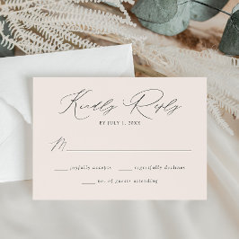 Cartão RSVP Casamento Creme Elegante Moderno