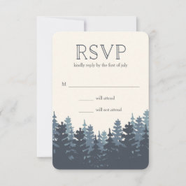 Cartão RSVP Casamento da Floresta de Inverno