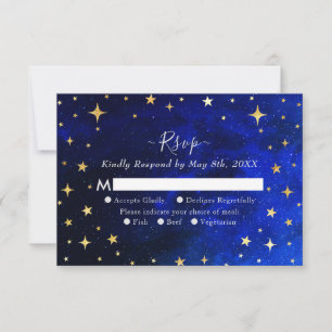 Cartão RSVP Casamento da Galáxia da Noite Estrelada