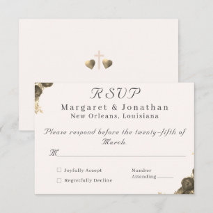 Cartão RSVP Casamento da Graça Católica