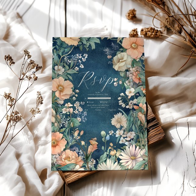 Cartão RSVP Casamento da Legância Real Vitoriana Luxuriana (Criador carregado)