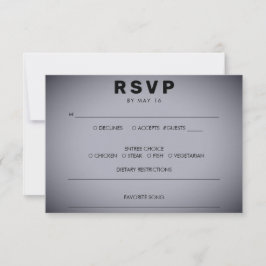 Cartão RSVP Casamento das Vignetas das Cinzas Escuras