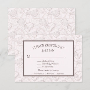 Cartão RSVP Casamento de Abstrato Pale Burgundy