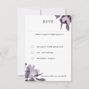 Cartão RSVP Casamento de Ametist Floral Romântico por Aquarela