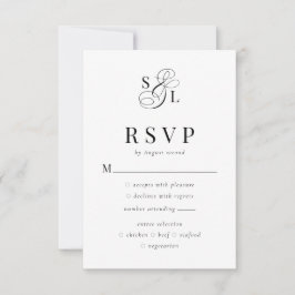 Cartão RSVP Casamento de Ampersand Monograma Clássico Elegante